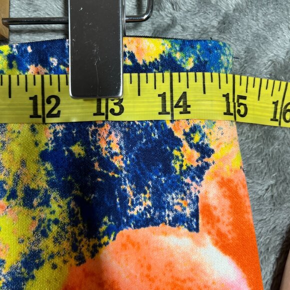 Betsey Johnson Skirt Women Medium Floral Pencil Stretch Elastic Waist Multicolor - Picture 3 of 9